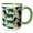 Green/White, variant on 3drose, Geometric Elegance Underscores These Mid-century Dachshunds, 11oz Two-tone Blue Mug