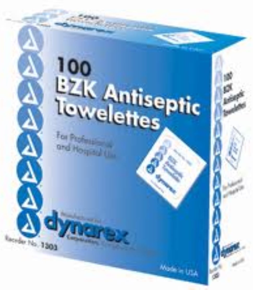 Dynarex BZK Antiseptic Towelettes 100 Each