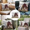thumbnail image 6 of Farmhouse Animal Throw Pillow Cover Pig Cat Cow Cotton Linen Cushion Cover Throw Pillow Case with Invisible Zipper for Couch Sofa Bed Chair Car 26x26 Inch, 6 of 9