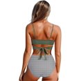 thumbnail image 2 of Traje de baño de cintura alta dividido para mujer, bikini sexy, traje de baño con push-up, conjunto de bikini con vendaje y parte superior de tubo, 2 of 7