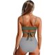thumbnail image 2 of Traje de baño de cintura alta dividido para mujer, bikini sexy, traje de baño con push-up, conjunto de bikini con vendaje y parte superior de tubo, 2 of 7