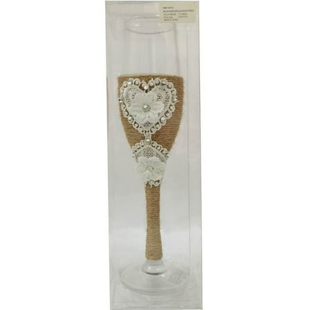 Champagne Glass - Burlap Wedding Dress - Wine Glass