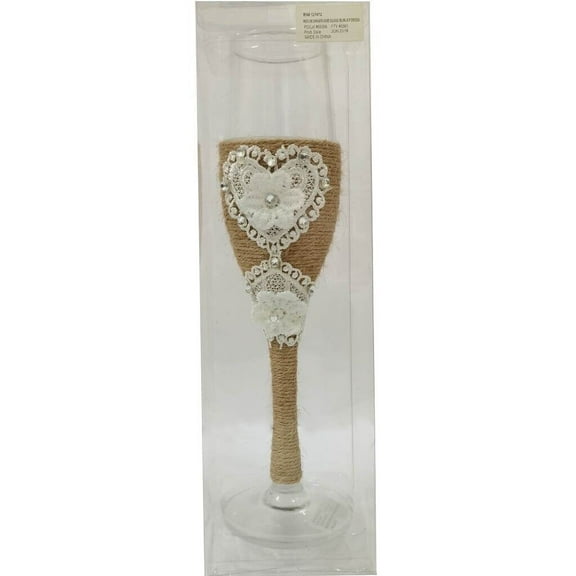 Champagne Glass - Burlap Wedding Dress - Wine Glass