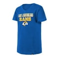thumbnail image 2 of Girls Youth New Era Royal Los Angeles Rams Reverse Sequin V-Neck T-Shirt, 2 of 3