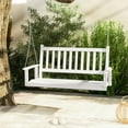 thumbnail image 1 of Gymax Wooden Porch Swing 2-Person Hanging Swing Chair w/ Adjustable Galvanized Metal Chains White, 1 of 9