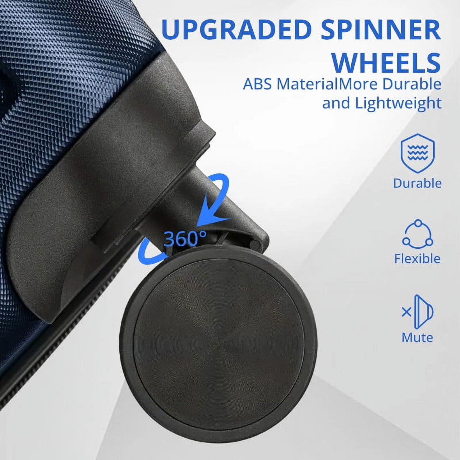 TINKLE WELL 3-Piece Hardshell Suitcase Sets, 20"+24"+28" Lightweight Expandable Carry on Luggage, TSA Lock Hard Shell Luggage with 360° Smooth Spinner Wheels, Family friendly, Blue