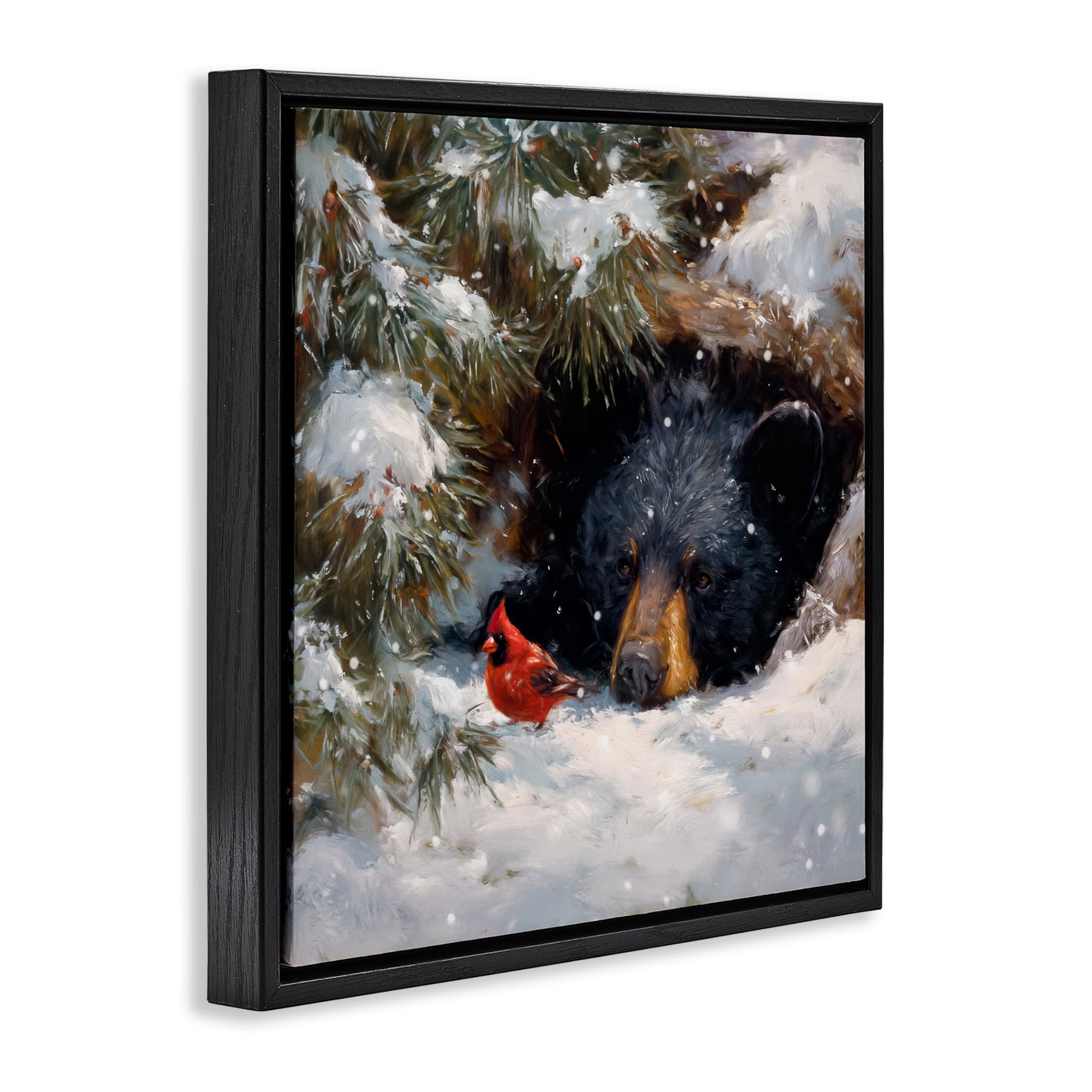 Stupell Industries Warm Watch From The Den Black Framed Floater Canvas Wall Art, design by Tina LeCour