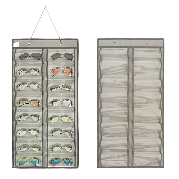 Organizador de gafas de sol ANIZER para colgar a doble cara con 32 ranuras