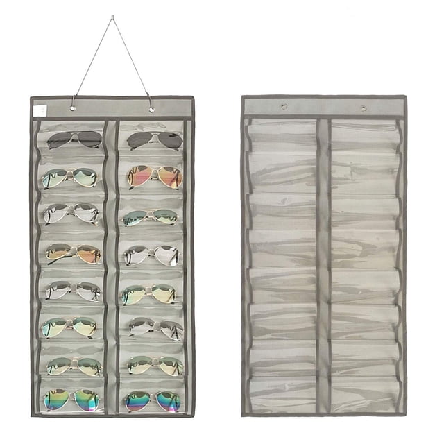 Organizador de gafas de sol ANIZER para colgar a doble cara con 32 ranuras
