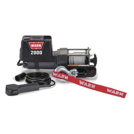 - WARN 2000DC Electric Winch, 1-3/5HP, 12VDC