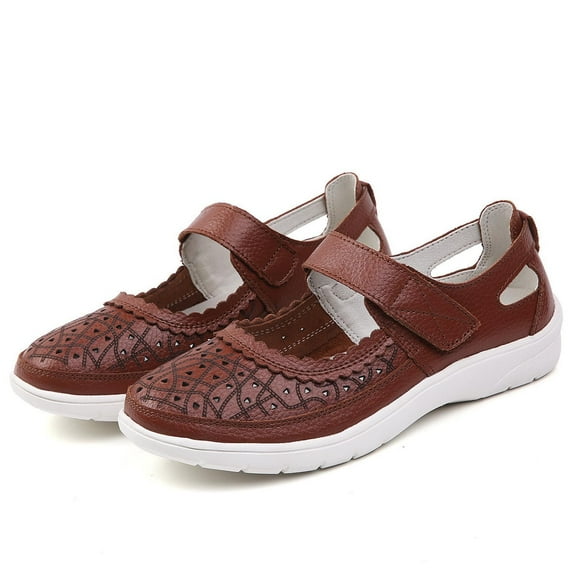 FY24 Shoe Event,WJSXC Summer Sandals Women Clearance! Summer Ladies Sandals Hollow Hole Women's Breathable Nurse Casual Shoes Coffee 37