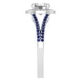 thumbnail image 4 of Dazzlingrock Collection IGI Certified 5.8mm Center & Side White Diamond Halo Style with Sided Blue Sapphire Shank Engagement Ring for Women in 14K White Gold, Size 4.5, 4 of 7