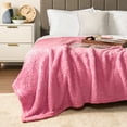 thumbnail image 5 of PAVILIA Sherpa Throw Blanket For Couch Sofa, Pink Fluffy Warm Plush Blanket for Bed, Cozy Super Soft Lightweight Throw, Fuzzy Decorative Blanket, All Season Home, 50x60, 5 of 9
