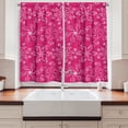 thumbnail image 2 of Ambesonne Hot Pink Kitchen Curtains, Spring Flourish Bloom, 55"x39", Hot Pink White Purple, 2 of 3