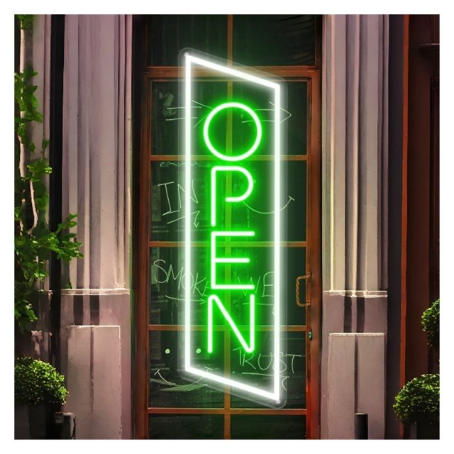 Letrero De Neón Vertical Abierto Para Negocios, Restaurantes, Tiendas, Salas Juegos, Dormitorios, Bares, Estar Y Fiestas Cumpleaños 45cm