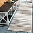 thumbnail image 2 of SAFAVIEH Cabana Fedelma Striped Indoor/Outdoor Runner Rug, Ivory/Grey, 2'2" x 11', 2 of 14