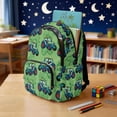 thumbnail image 3 of Jeiento Truck Pattern Large Capacity Boys Backpack Set 17 Inch 4-Piece Lunch Bag Pencil Case Water Bottle Holder Lightweight School Bookbag for Kids Boys Back to School, Green, 3 of 7