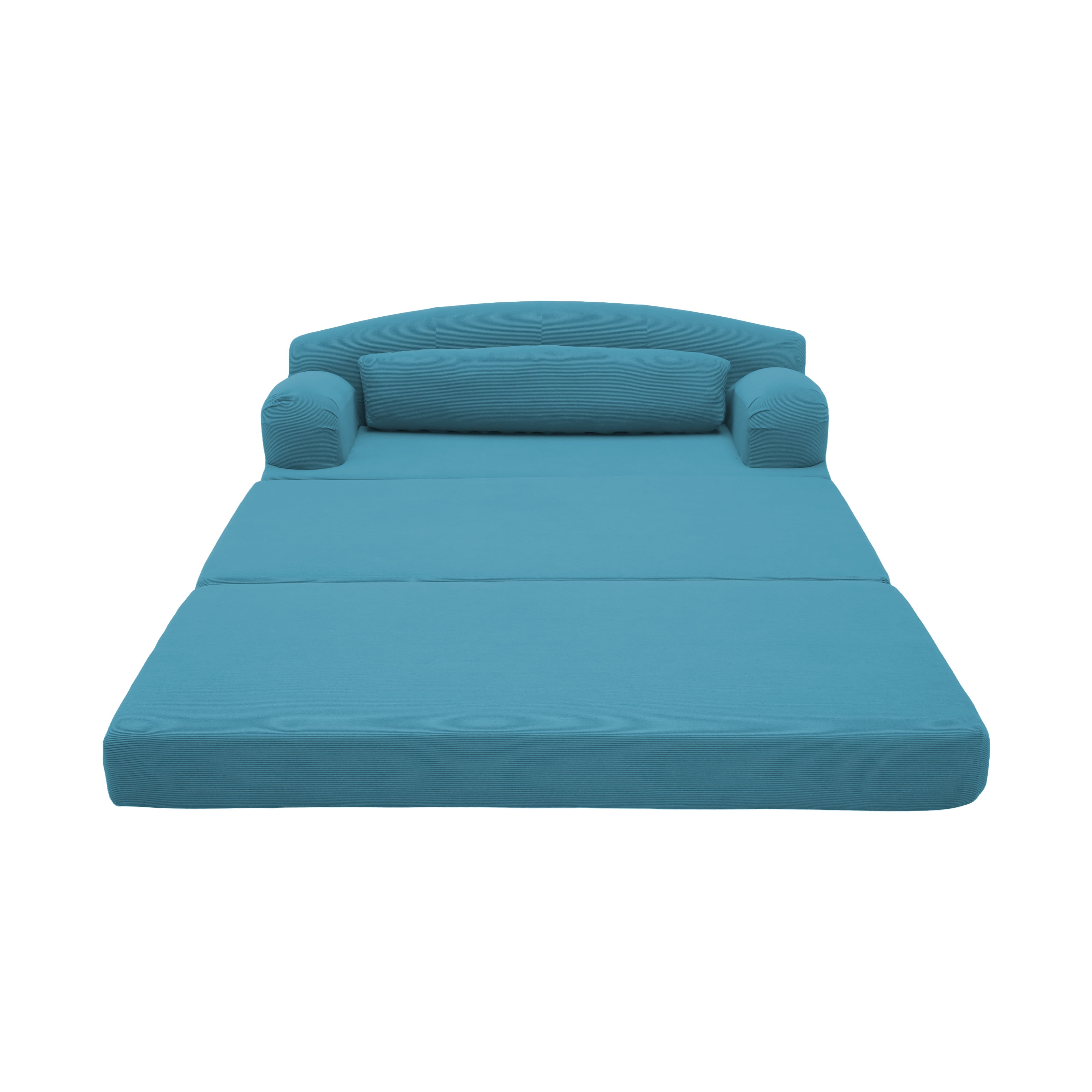 Leumius Futon Sofa Bed, Convertible Sofa Bed,Folding Boneless Couches,Low-Profile Boneless Couch for Living Room,15.8" H Low Seat Small 57" Foldable Floor Sleeper Mattress Lounge Space‑Saving