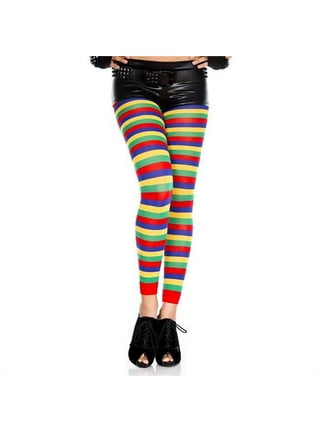 Girls Casual Rainbow Striped Leggings, Colorful Comfortable Pant For Autumn  And Spring