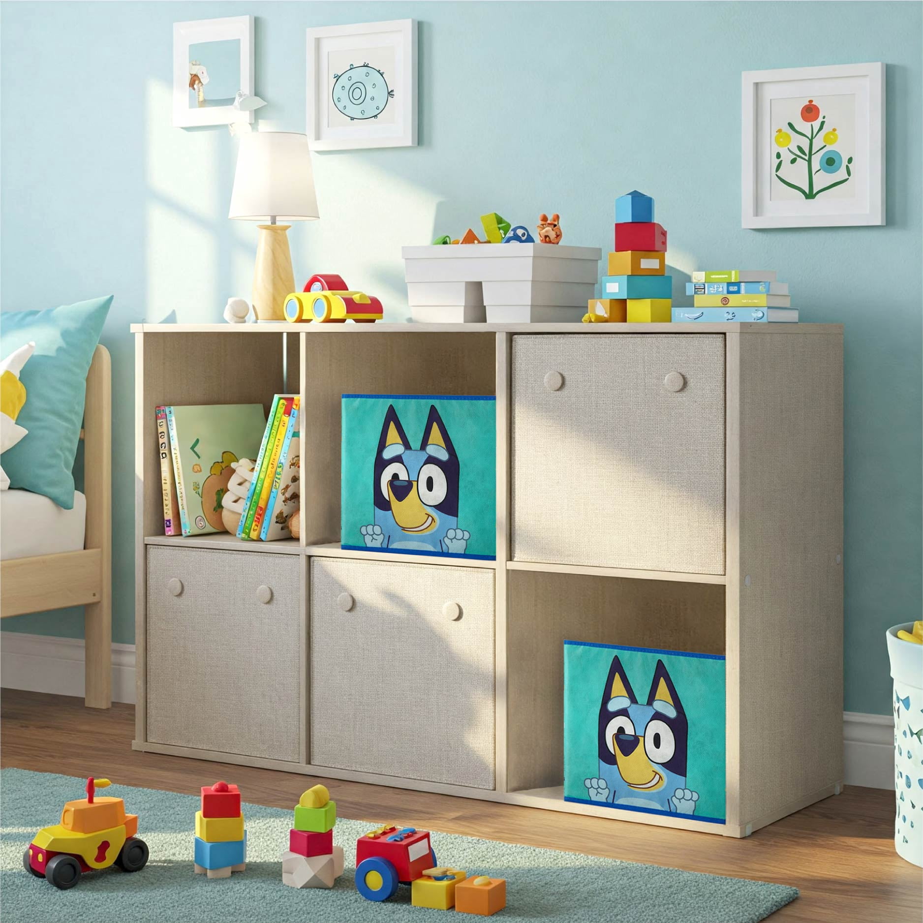 Bluey Kids' 2-Pack Printed Toy Storage Cubes, 10" x 10"