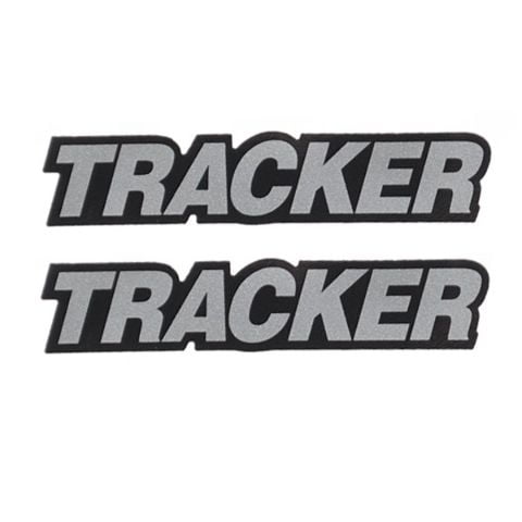 Tracker Boat Brand Decals 129769 | 3 x 5/8 Inch Black Silver (Pair)