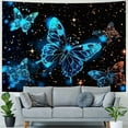thumbnail image 4 of WYYP  Butterfly Tapestry for Room Decor,Blue Fantasy Butterflies on Starry Sky Tapestries Wall Hanging,Black Night Sky Tapestry for Bedroom Aesthetic Living Room Dorm Party Decoration, 40x60inch, 4 of 6