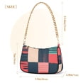 thumbnail image 3 of FORMRS Womens Shoulder Bag with Chain Strap Clutch Purse Cute Tote Handbag, Red Teal Plaid, 3 of 7