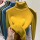 thumbnail image 1 of Suéter de cuello alto de terciopelo para mujer, jersey de punto grueso suave que combina con todo, 6 colores, interior, Color sólido, nuevo, 1 of 4