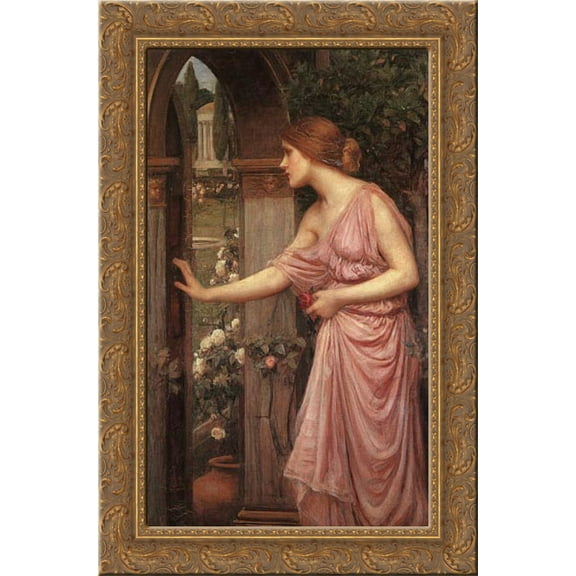 Psyche Entering Cupid's Garden 18x24 Gold Ornate Wood Framed Canvas Art by Waterhouse, John William
