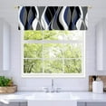 thumbnail image 2 of Navy Blue Valance Curtains for Living Room, Abstract Geometric Pattern Semi Sheer Kitchen Valances for Windows, Rod Pocket Short Window Treatment Decor, 52x18, 2 of 5
