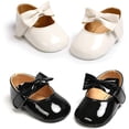 thumbnail image 2 of Infant Baby Girls Mary Jane Shoes Soft Sole Ballet Slippers Bow Princess Newborn Dress Wedding Flat Shoes, 2 of 6
