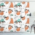 thumbnail image 1 of Ambesonne Sloth Shower Curtain, Sloths on Branches, 69"Wx75"L, Pale Blue Orange Black, 1 of 3