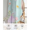 thumbnail image 6 of Easter Sheer Curtains 39 Inch Length 2 Panels Set for Living Room/Bedroom, Spring Rabbit Eggs Flowers Leaf Green Wooden Plank Kitchen Curtains Grommet Curtains Window Treatments 27.5"x39"x2, 6 of 7
