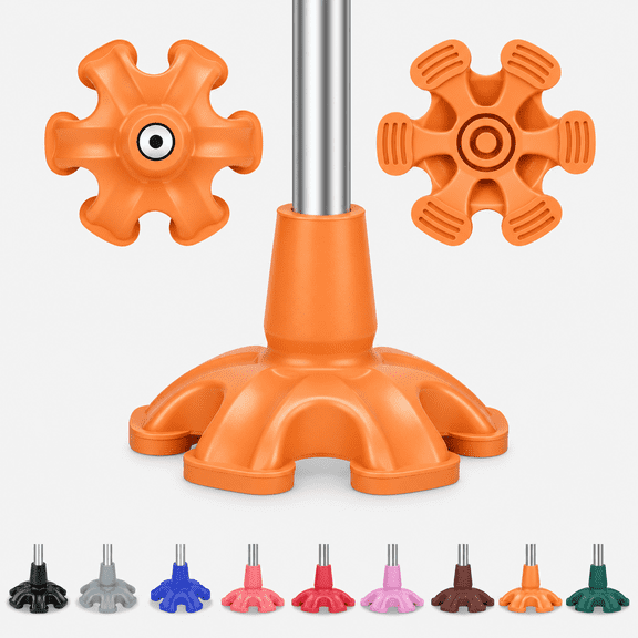 SupreGear Heavy-Duty Non-Slip Rubber Cane Tip Replacement, Durable All-Terrain Grip Orange, 3/4''