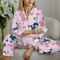 thumbnail image 6 of Pajama Sets for Women 2 Pcs, Abstract Pink Cute Poodle Dog Button Down Long Sleeve Sleepwear Lounge PJ Sets, 6 of 6