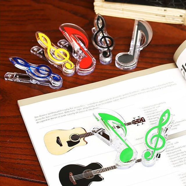 YAOMOBB Pince à Notes en Forme de Balance Musicale Pince à Notes en Forme de Balance Musicale Réutilisable Creux Portable Pince Mémo Index Marque-Page Livre Bureau École Papeterie