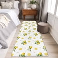 thumbnail image 4 of Cute Lemon Summer 2'x6' Runner Rugs for Hallway Kitchen Bedside Non Slip Washable, Farmhouse Floral Botanical Leaves Entryway Rug Runners with Rubber Backing, Long Carpet Runner for Laundry Room, 4 of 8