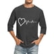thumbnail image 4 of Camisas de Lino para Hombres Impresión Cuello Redondo Casual 3/4 Manga Blusa, Mezcla de Lino de Algodón para Primavera Verano Ocio Y Tops Diarios, 4 of 7