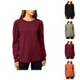 thumbnail image 1 of Womens Long Sleeve Tops 2026 Spring Fashion Crewneck Basic Ribbed Knit Casual T Shirt Blouse, 1 of 4