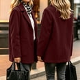 thumbnail image 6 of Womens Trench Coat with Pockets Single Breasted Fall Winter Casual Notched Lapel Business Formal Wool Coat Wine S-3XL, 6 of 7