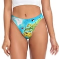 thumbnail image 1 of Fotbe World Map With Animals Landmarks Tanga Sin Costuras para Mujer con Estampado – Panties Invisibles, Transpirables y Cómodos para Uso Diario-4X-Large, 1 of 6