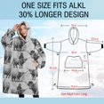 thumbnail image 4 of Oversized Wearable Blanket Hoodie,Gray Highland Cow Person Pattern Sherpa Blanket Hoodie with Super Pockets,Super Warm Fuzzy Pullover for Women & Men, 4 of 6