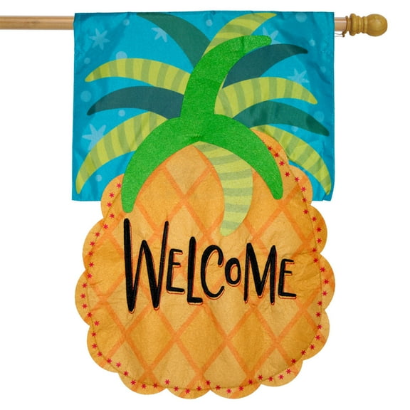 Briarwood Lane Welcome Pineapple Applique House Flag