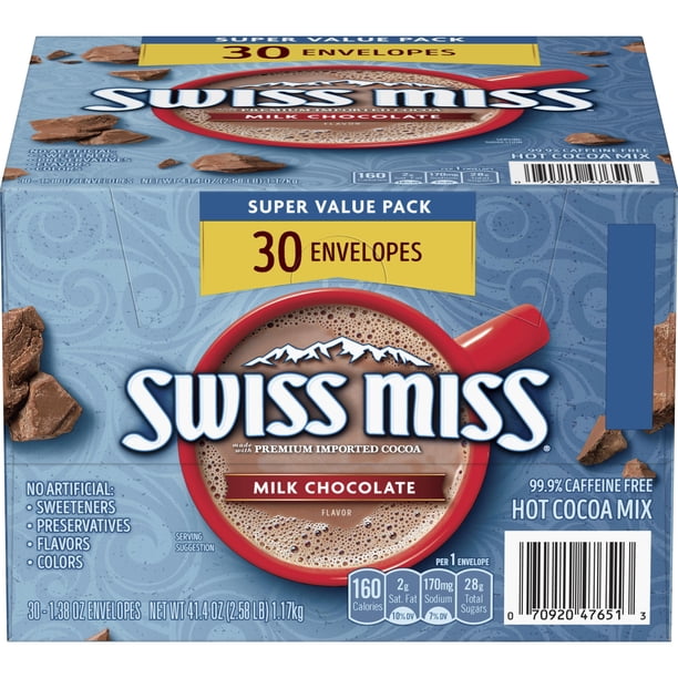 Swiss Miss Classics Milk Chocolate Hot Cocoa Mix Envelopes, 30 Packets