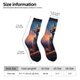 thumbnail image 2 of Rateoe Starry Sky Meditating Fox for Women Casual Calf Socks - Cute Crew Socks - Thin Soft Above Ankle Socks Size 5-11, 2 of 6