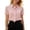 Pink, variant on Ticikt Women's Tie Neck Short Sleeve Blouse, Solid Color Collared Work Shirt with Necktie,Black
