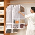 thumbnail image 1 of Fiudx Bolsa de Almacenamiento para Colgar En El Armario, 4 Bolsillos con Cremallera, Material Transpirable, Organizador de Ropa y Accesorios, Diseño Compacto, Multiusos para El Hogar y Viajes, Tamaño, 1 of 7