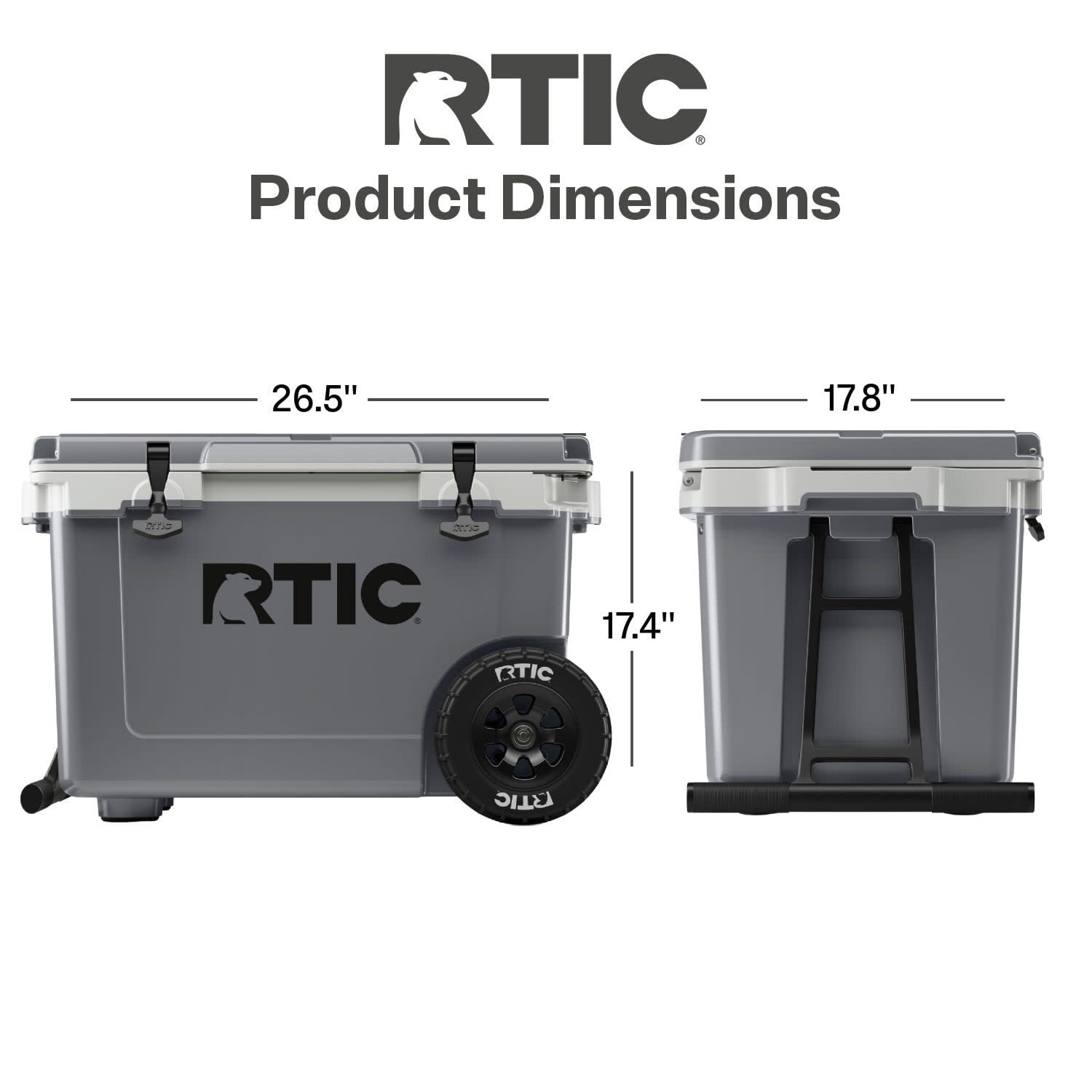 RTIC Cooler, 52 QT Ultra-Light Wheeled Hard-Sided Ice Chest Fits