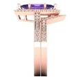thumbnail image 3 of 2.48 ct Brilliant Marquise Cut Natural Amethyst 18K Rose Gold Halo Solitaire with Accents Engagement Bridal Wedding Ring Band Set size 3.5, 3 of 7