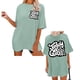 thumbnail image 1 of Fiudx Ofertas Relámpago Moda Mujer Casual Cuello Redondo Impresión Blusa Manga Corta Camiseta Verano Tops, 1 of 6